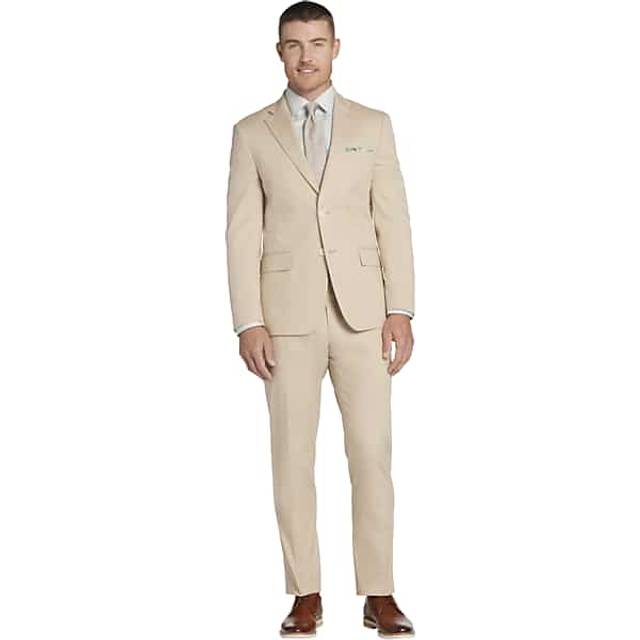 Tommy Hilfiger Modern Fit Cotton Blend Men's Suit Jacket Khaki - Size: 44 Long