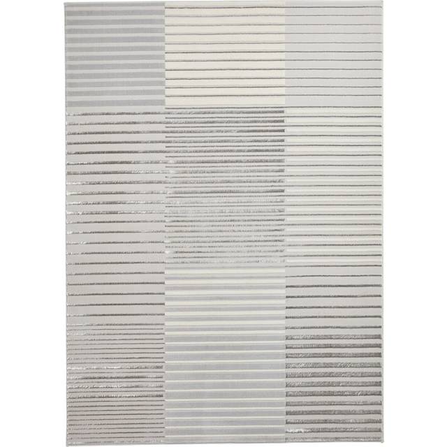 Think Rugs Apollo Grey/Ivory Rectangle 120 x 170cm Polypropylene Modern Linear 2681, Grey