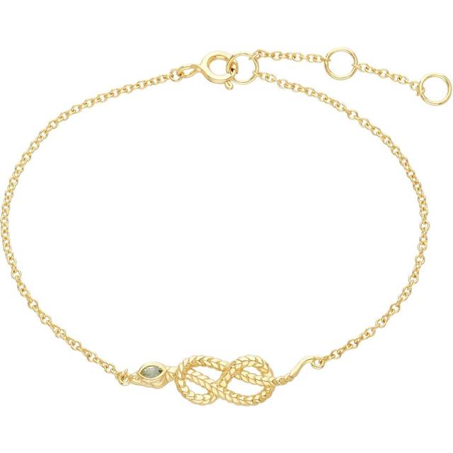 ECFEW™ Peridot Snake Link Bracelet in Gold Plated Sterling Silver