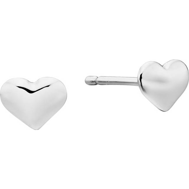 Little Star Silver Phoebe Heart Stud Earrings For Women - silver