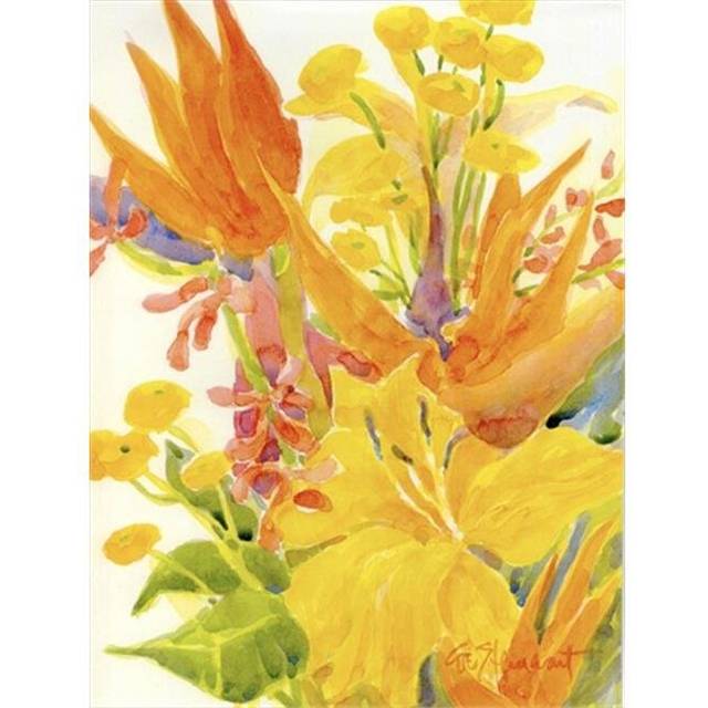 Flower - Bird of Paradise and Hibiscus Flag - Garden Size, 11 x 15 in.