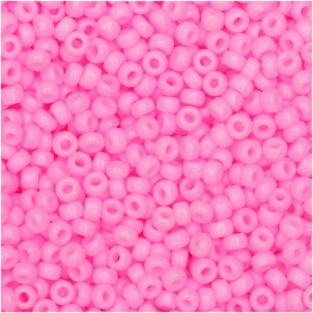 Pink Opaque Miyuki Japanese round rocailles glass seed beads 11/0 Approximately 24 gram 5 inch tube