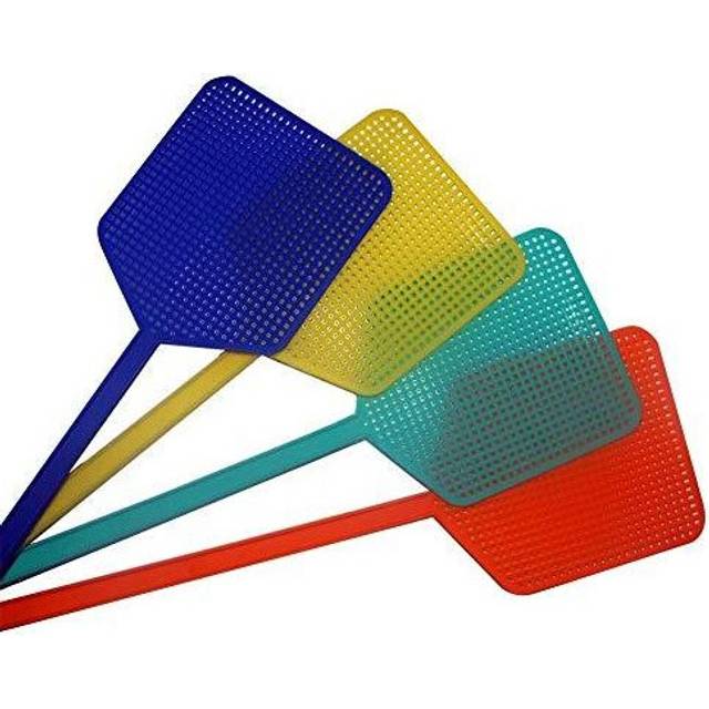 KAV- Fly Swatter 6/10 (choose from drop down menu) Pack Plastic Fly Swat Insect Mosquito Wasp Pest Control assorted colours (12)