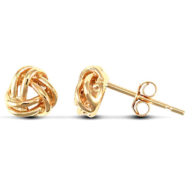 Jewelco London Ladies 9ct Yellow Gold Wool Love Knot Stud Earrings - JES003