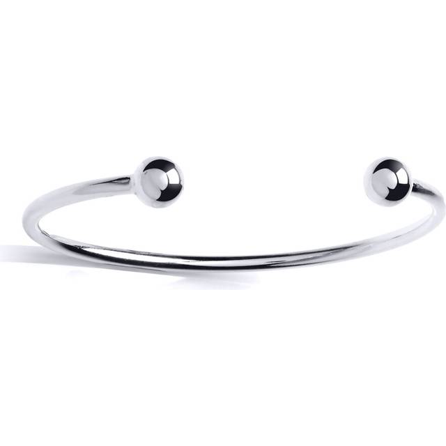 Jewelco London Ladies Sterling Silver Round Torque Bangle Bracelet 8mm - GVG177