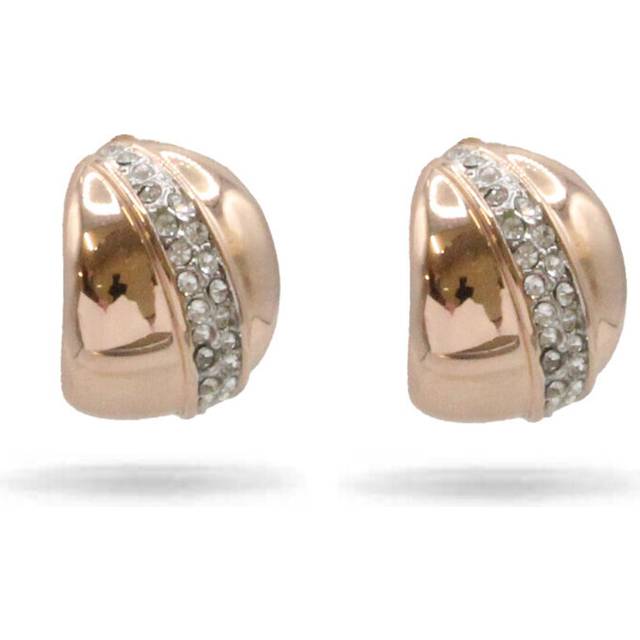Buckley London Rose Gold Plated Crystal Set Mini Hoop Earrings E2092