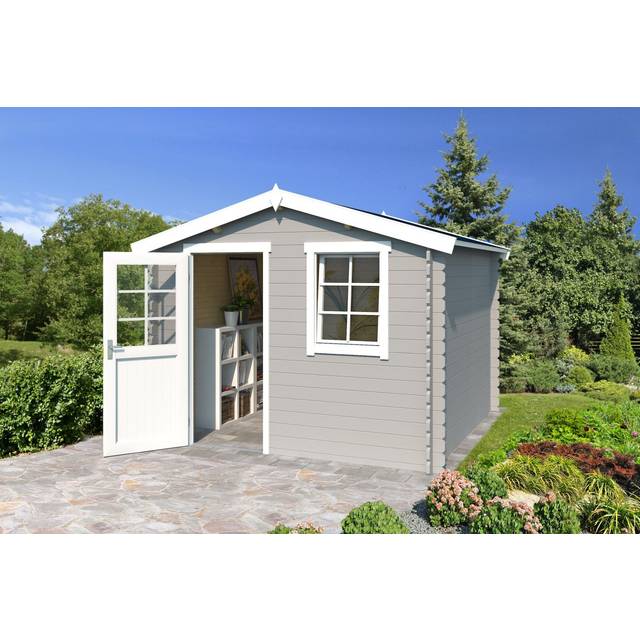 Lasita Nina 175 - 9 x 6 Ft. Apex Roof Summerhouse With Single Glazed Windows (28mm) - Light Grey