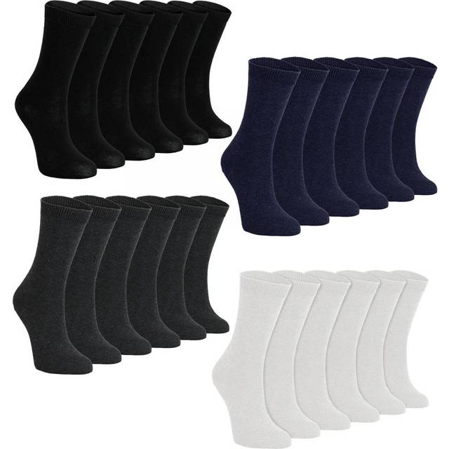24 Pair Multipack Plain School Socks - 7-10 Years