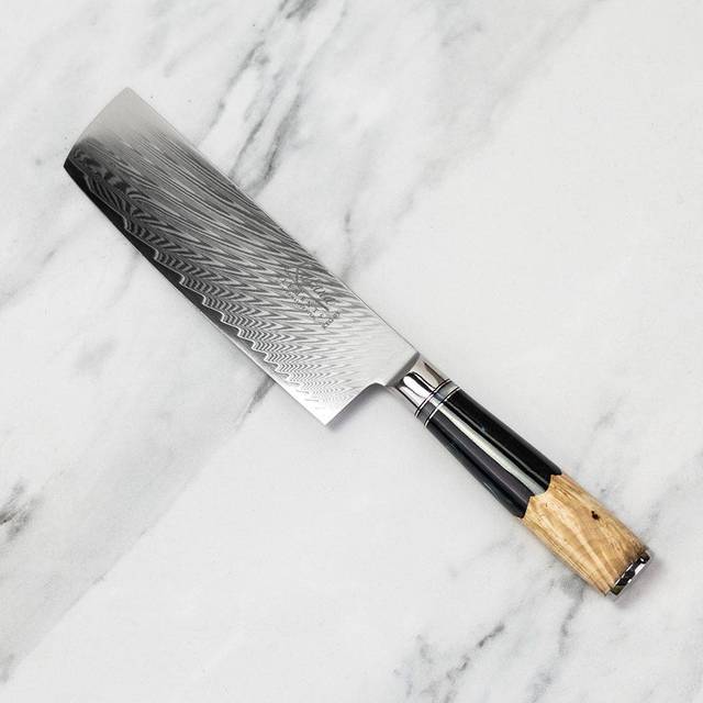 Katana Saya Rainforest 18cm Damascus Nakiri Knife - can be Engraved or Personalised - Green