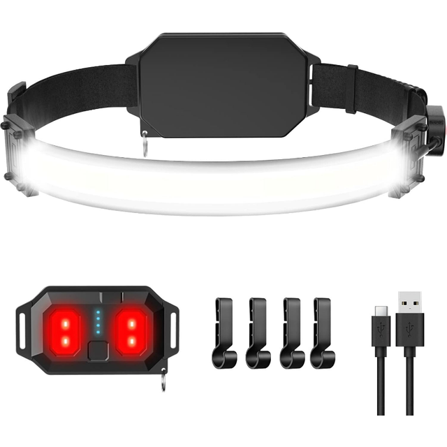 Chronus Headlamp Rechargeable, Super Bright 1000 Lumen LED with White Red Light, 230 Wide Beam Illumination Waterproof Headlamp, 5 Modes