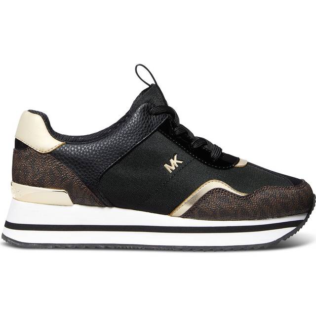 Michael Kors for woman. 43R4RNFSCD Raina platform canvas trainers black (36), Flat, Laces, Casual
