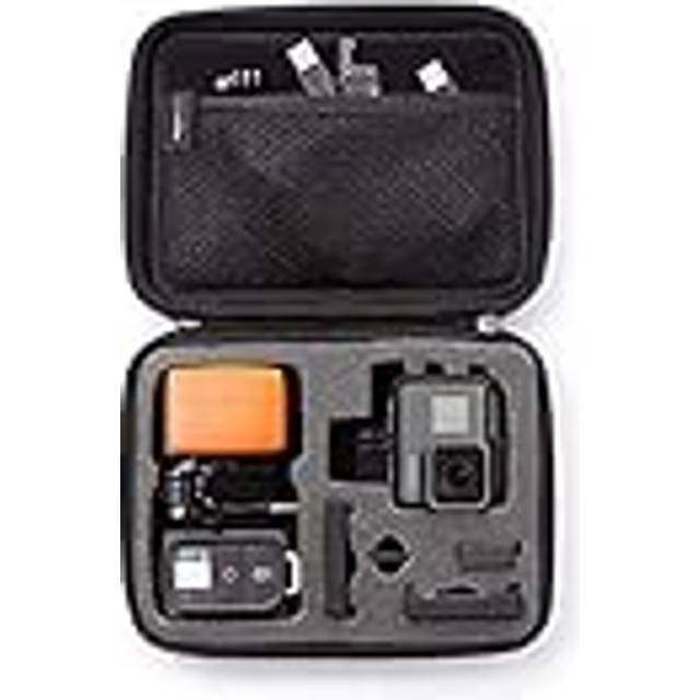 Amazon Basics Mellanstort skyddsfodral för GoPro och actionkameror med invändigt skum, bärbart och lätt, 22,9 x 17,8 x 6,4 cm, enfärgat, svart