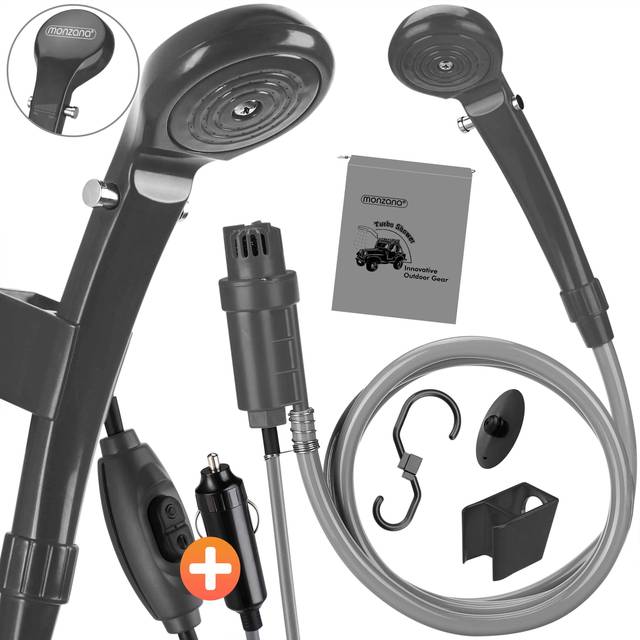 Portable Shower System Anthracite12V Pump with 5m cable