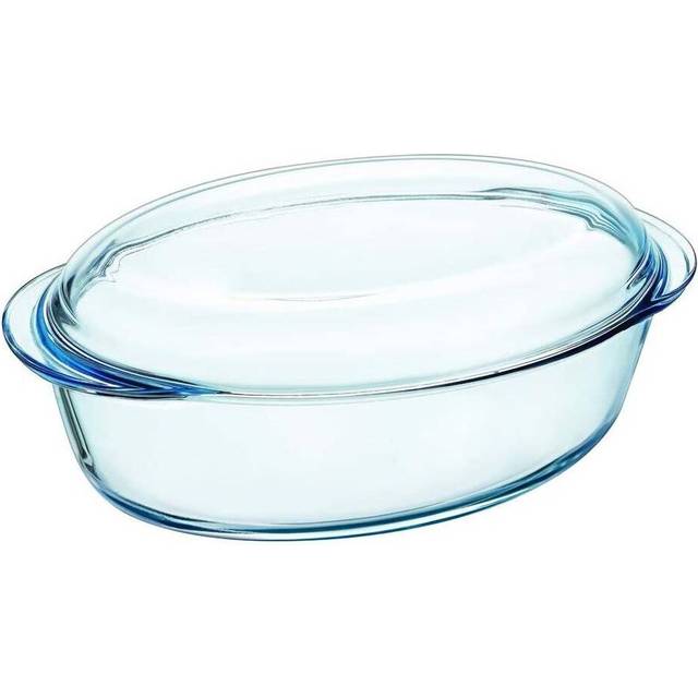 Pyrex Oval Casserole Dish 33Âx 20Âx 13Âcm, Glass, Clear, 33Âcm