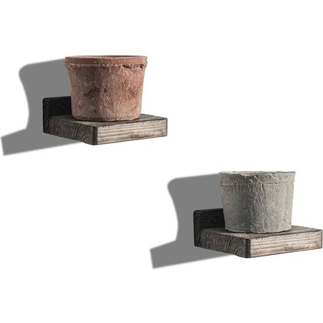 Freezing point Small Floating Shelves for Wall Set of 2 Natural Wood 4Inch Mini Wall Shelf Decor Plant Display Collectibles Mounted Kitchen Bathroom B