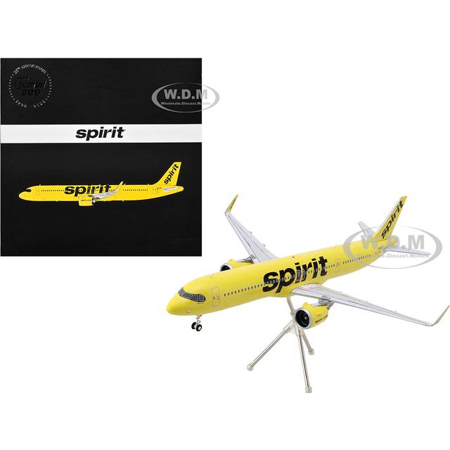 Airbus A321neo Commercial Aircraft "Spirit Airlines" (N702NK) Yellow "Gemini 200" Series 1/200 Diecast Model Airplane by GeminiJets