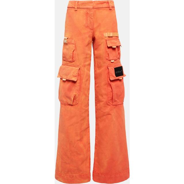 Off-White Toybox logo wide-leg cotton cargo pants - red (UK 8)