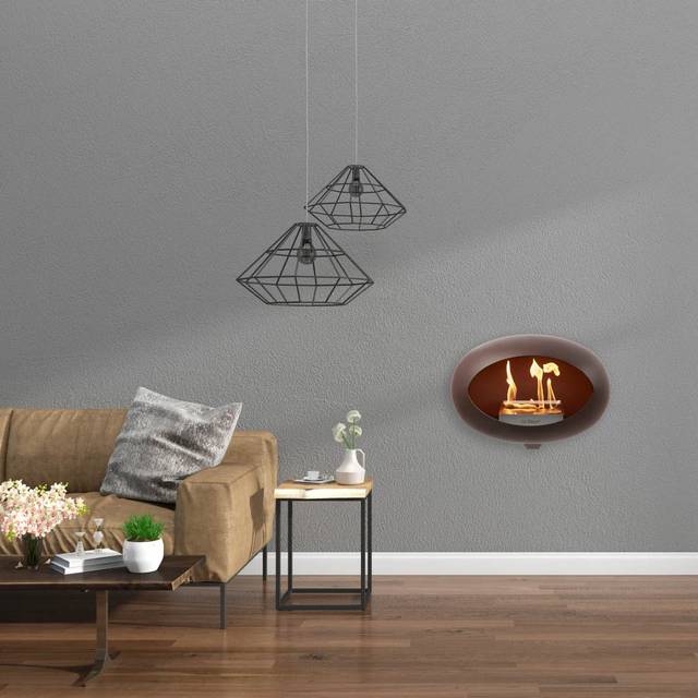 Black Wall Bioethanol Fire - Le Feu Wall Mounted Bioethanol Fireplace