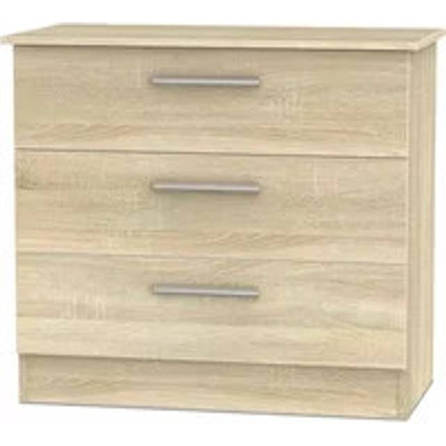 Welcome Contrast 3 Drawer Low Chest of Drawers Assembled