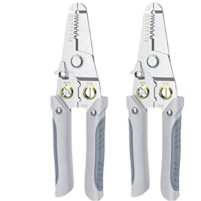 moresk-Multifunction Wire Plier Tool Multi-Functional Wire Splitting Pliers Stainless Steel Electrical Stripping Tool(2PC)
