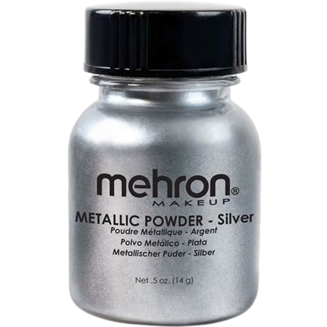 Silver Metallic Powder Mehron Makeup | Costume Makeup - Gray (One-Size)