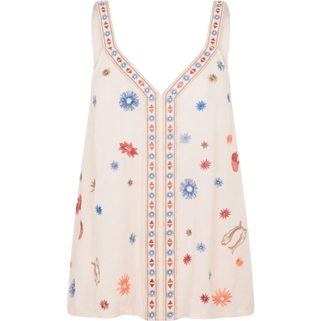 Monsoon Arti Embroidered Cami Top - Ivory
