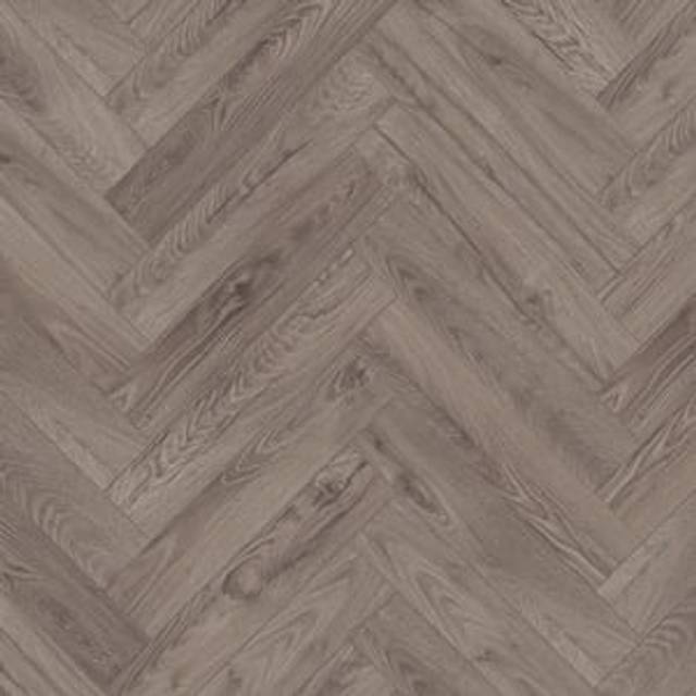 Plumley Taupe Oak Herringbone 8mm Laminate Flooring - 0.87m2 - Grey