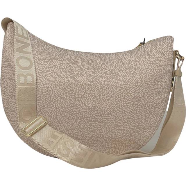 Borbonese, Shoulder Bags, female, Beige, ONE SIZE, Half Moon Sand Hobo Bag