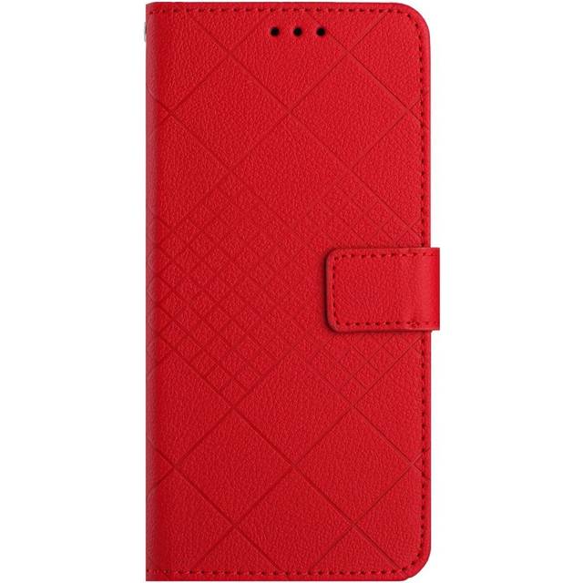 EIDERWOOD Sony Xperia 10 VI Läder Flip Fodral med Plånbok & Rem - Rombinprägling - Röd