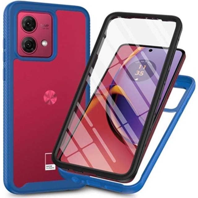 Motorola Moto G84 360 Skydds Skal - Blå / Klar