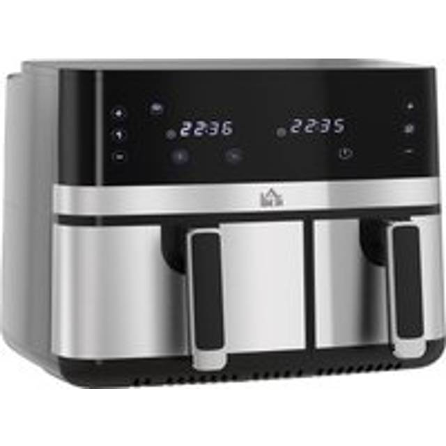 HOMCOM Dual Zone Air Fryer 8.5L Double Air Fryer With SYNCFinish 2700W | TJ Hughes