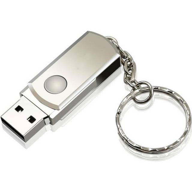2 Pcs Portable USB Flash Drive Mini Metal Key Chain U Disk Storage Drive Silver 512MB