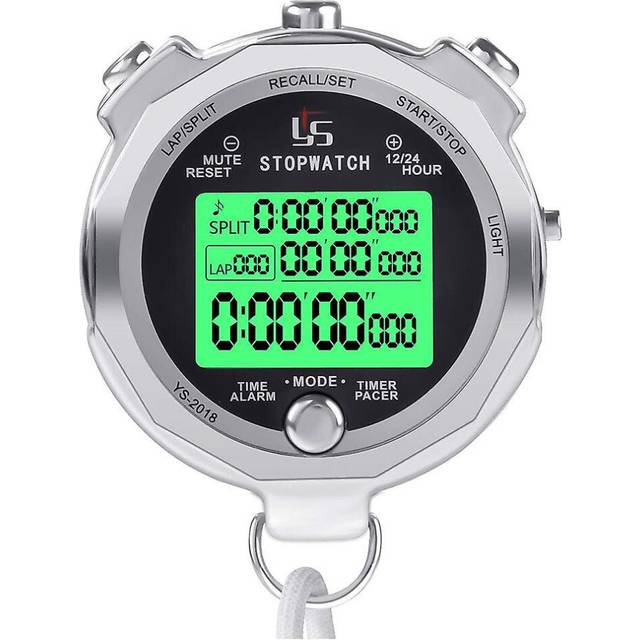 Stopwatch Metal Stopwatch Timer With Backlit 1/100th Second Precision 200 Lap Memory Digital Stop Watch For Coaches