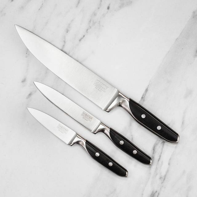 Sabatier Professional SAB116 Series 3 Piece Kitchen Knife Set - Chef&#039;s, All Purpose &amp; Paring Knife (SAB116BS1)