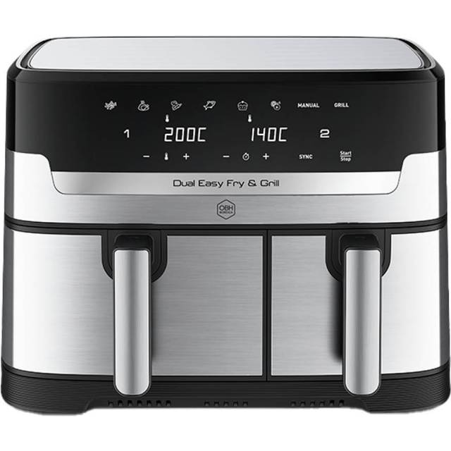 OBH NORDICA Dual Easy Fry & Grill Silver Air Fryer Recept AG905DS0