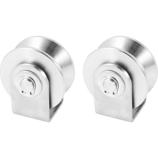 2Pcs 2 Inch V Type Pulley Roller 304 Stainless Steel Sliding Gate Roller Wheel Bearing for Material Handling and Moving