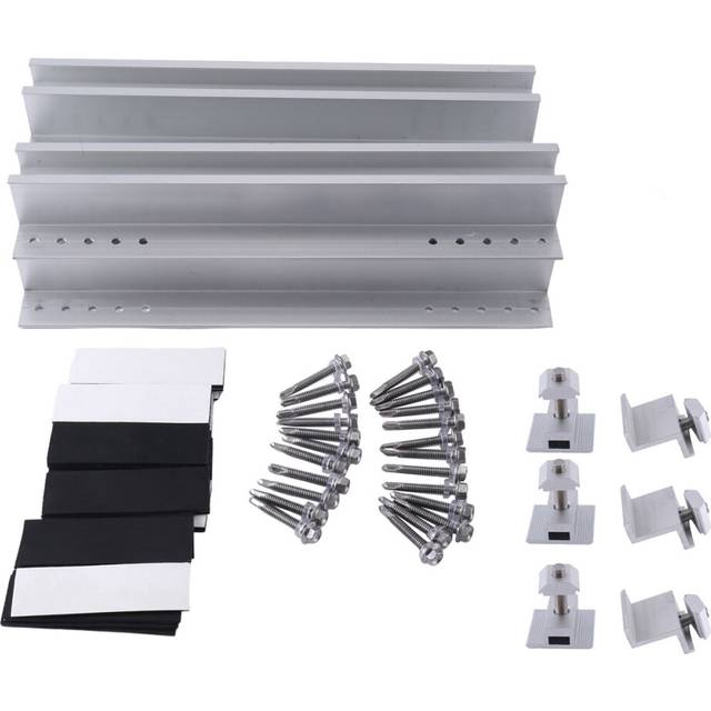 30cm MiNi Rail Solar Bracket Solar Panel Photovoltaic Bracket 6 Rails + 4 Side Press + 2 Medium Press