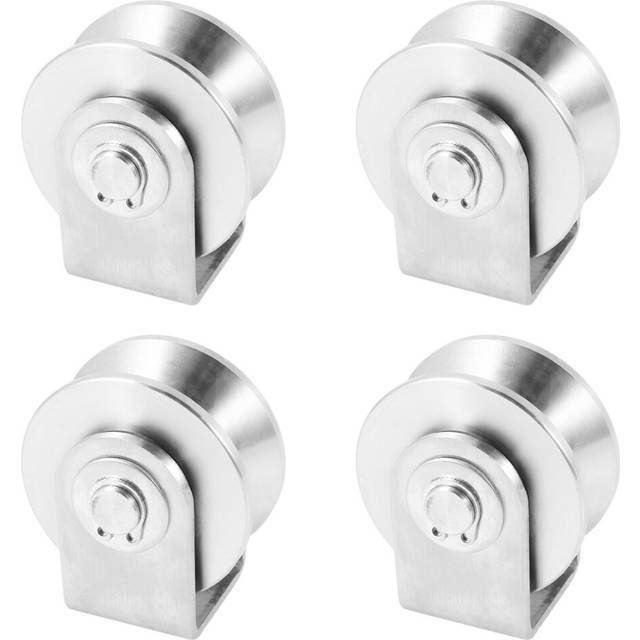 4X 2 Inch V Type Pulley Roller 304 Stainless Steel Sliding Gate Roller Wheel Bearing for Material Handling and Moving