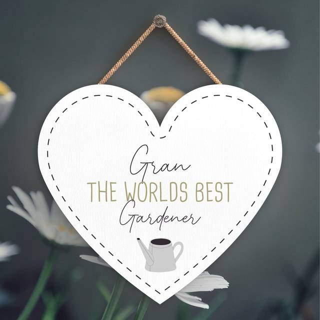 Garden Gran The Worlds Best Gardener Signs and Plaques (10cm H X 9cm W X 0.5cm D)