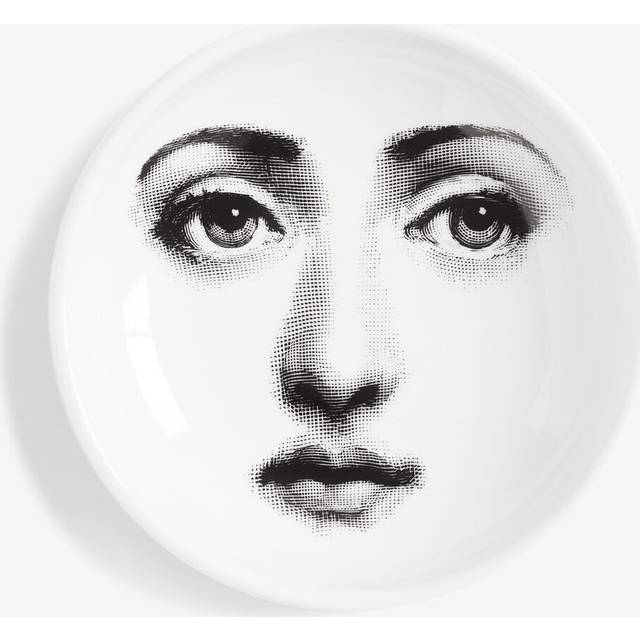 FORNASETTI Ashtray Tema e Variazioni n.6 white/black - 100% porcelain