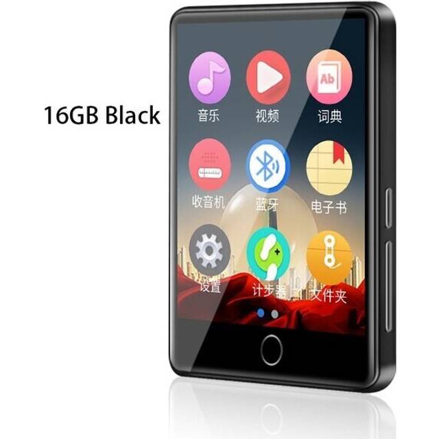 (8GB) 2.8 Inch Screen 8GB 16GB  Metal Bluetooth 5.0 MP3 Player Built-in Speaker with E-Book Recording Radio Video Pedometer