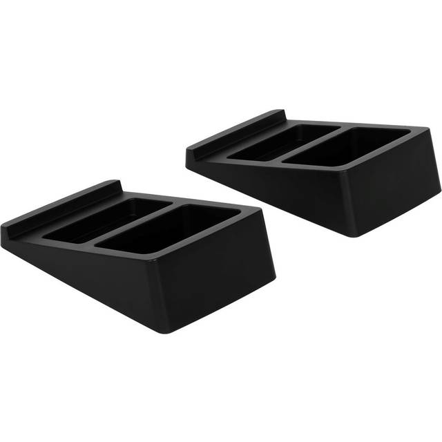 Monoprice Tilted Desktop Speaker Stands Wedge for Medium Sized Speakers, Anti-Vibration Thermoplastic Rubber, 15 Degrees of Upward Tilt, Low Profile &