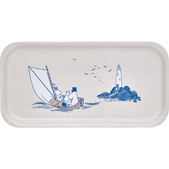 Muurla Mumin bricka 22x43 cm Sailors - Vit