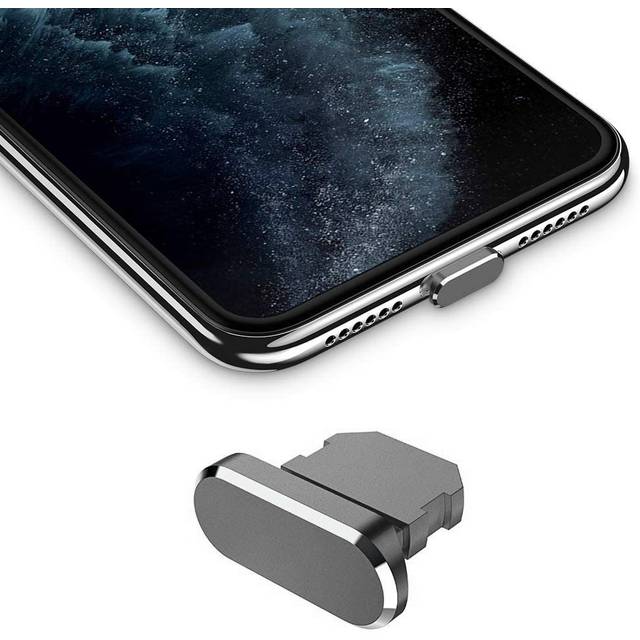 (Grey) Cadorabo Protective Cap compatible with Apple iPhone Dust protection plug plug for charging port dustproof