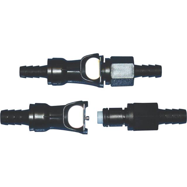 Bike-It Quick Release Fuel Line Coupler - 6mm Bore Fuel Pipe, Black