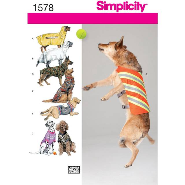 Simplicity Dog Clothing Sewing Pattern, 1578