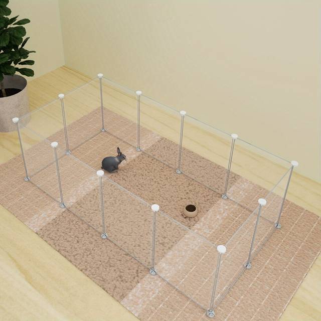 (White, 12pcs) 12pieces Pet Playpen Portable Small Animals Playpen, Pet Fence Yard Fence
