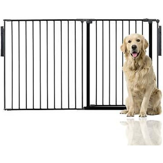 (Black, Upto 144cm (105cm Tall)) Bettacare Multi Panel Metal Pet Barrier