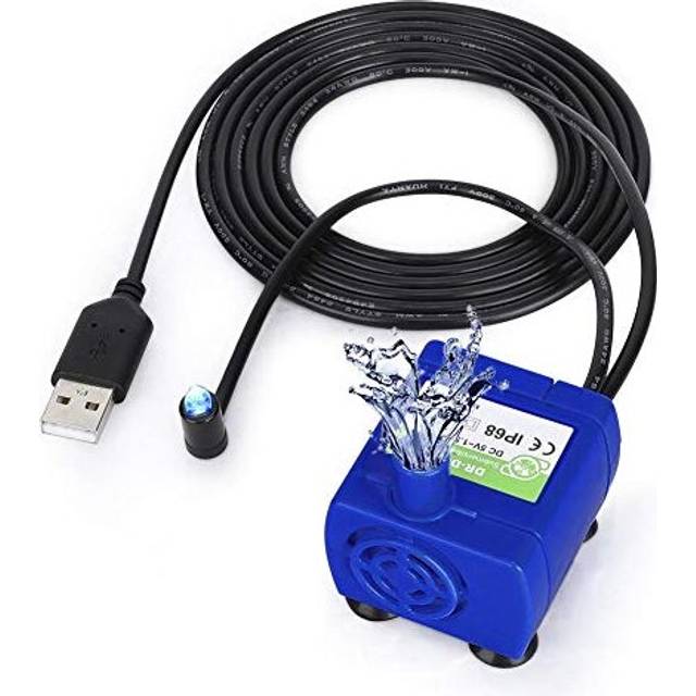 Replacement Pet Fountain Pump, Cat Water Fountains Pump Compatible Motor with 5.9ft Power Cable & LED Light