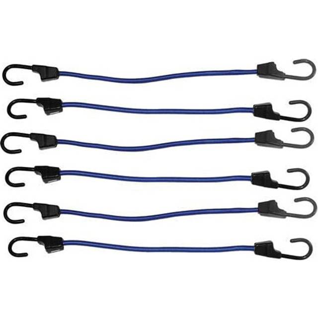QTY 6 400mm Elastic Bungee Cords Straps Car Bike Luggage Hooks